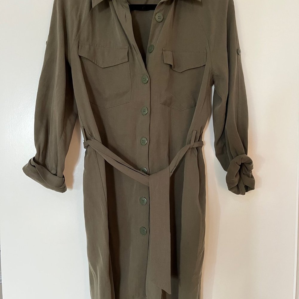Topshop army green shirtdress size 6